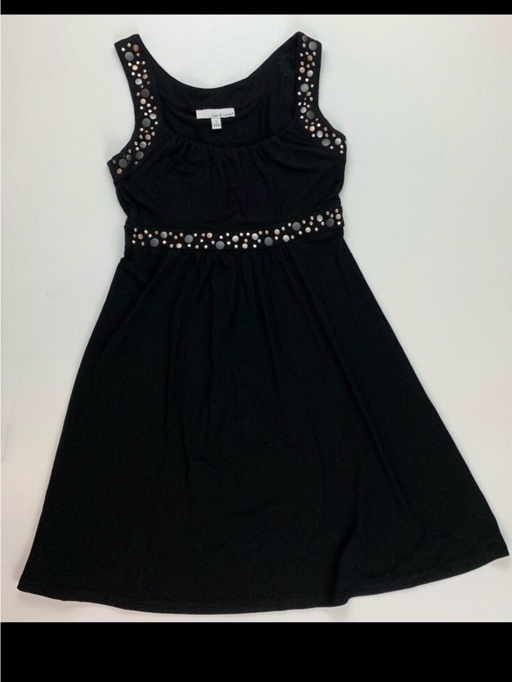 Anthropologie L&L Black Studded Dress, Sz S